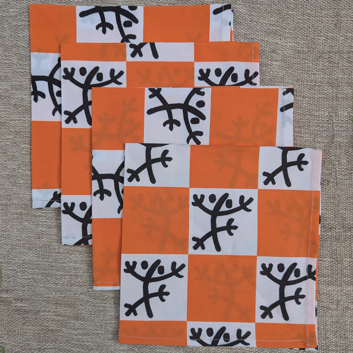 Checks & Taino Coqui Dinner Napkin (Sets of 4)