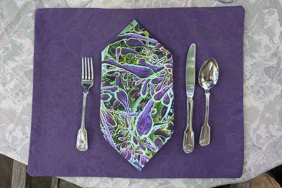 Confetti Frame Purple Reversible Placemat (Sold Individually)