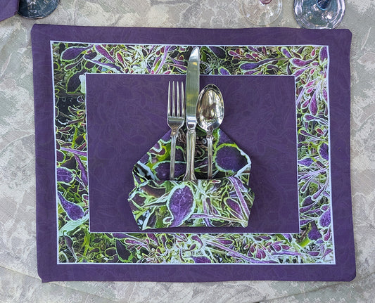 Confetti Frame Purple Reversible Placemat (Sold Individually)