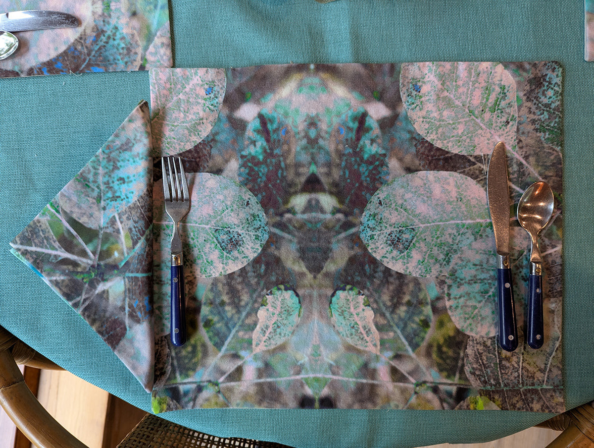 Teal Fantasy Leaves Placemat (Sold Individually)