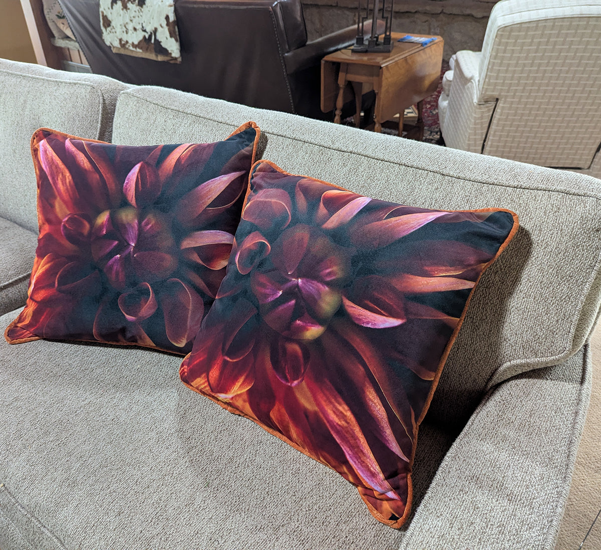 Velvet Dahlia Pillows