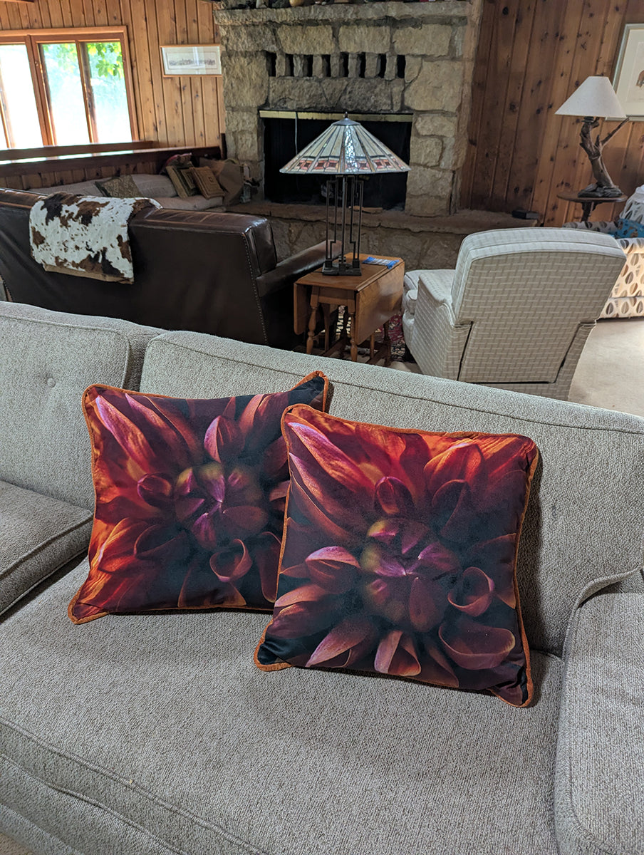 Velvet Dahlia Pillows