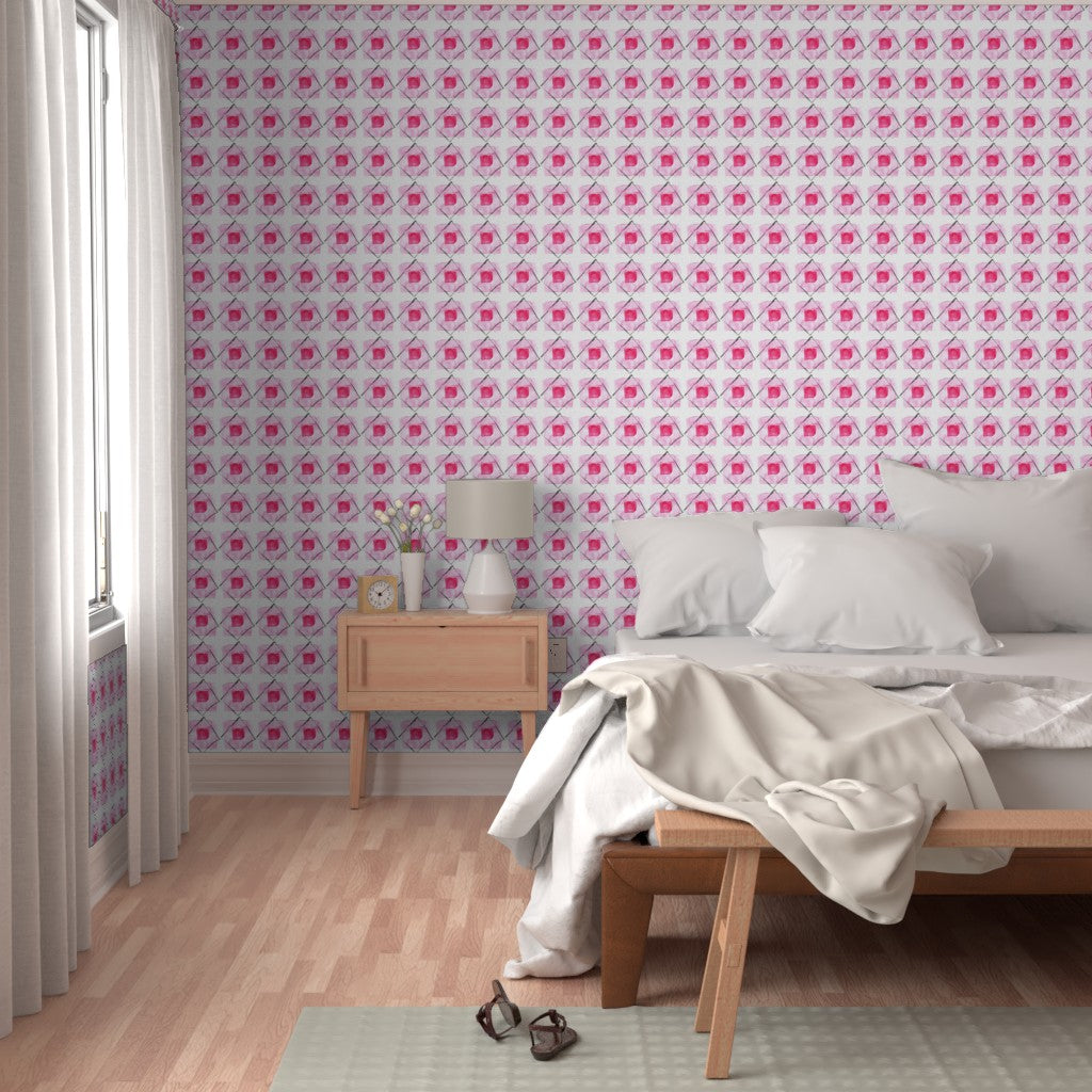 Pink with Black Diamonds Design