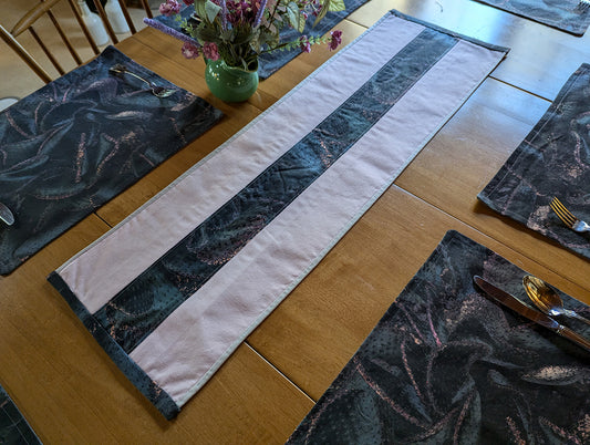 Pink and Grey Cactus Print Reversible Runner