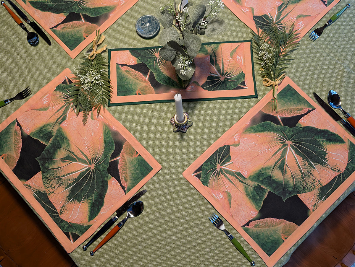 Rainforest (Peach&Green) Table Runner