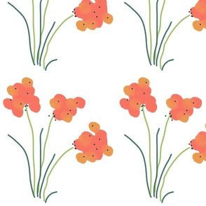 Sunday Morning Orange Flowers - Two Designs
