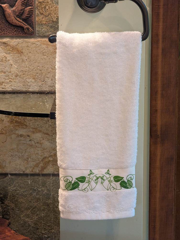 Botanical Bordered Hand Towels - Two versions (Set of 2)