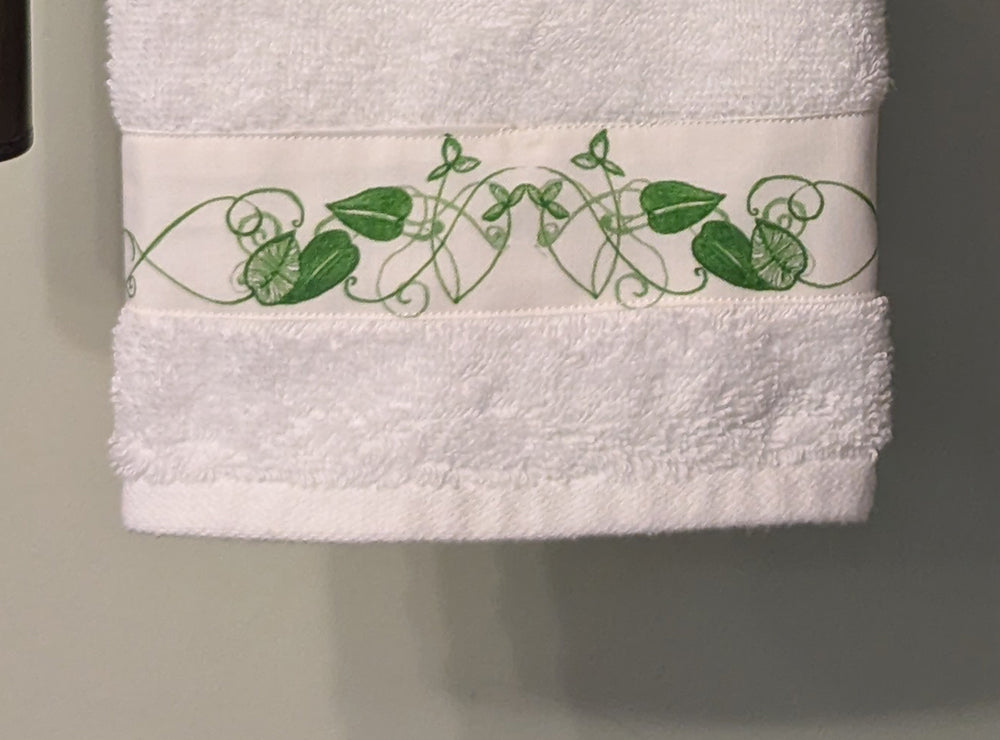 Botanical Bordered Hand Towels - Two versions (Set of 2)