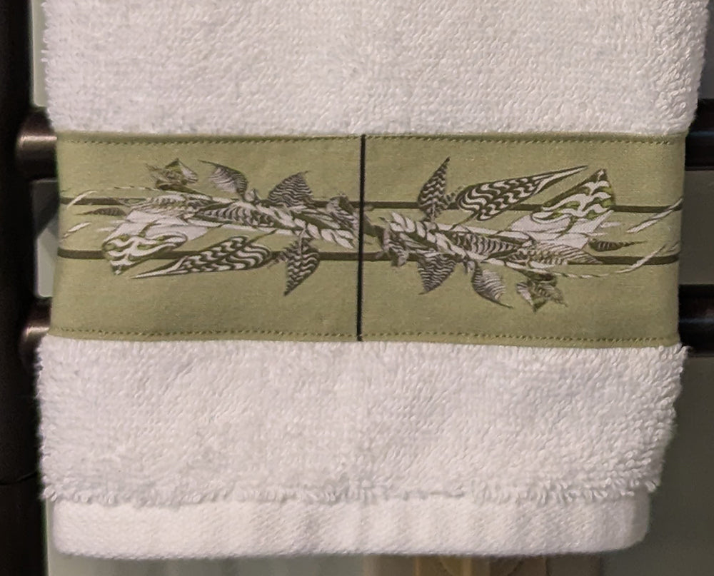 Botanical Bordered Hand Towels - Two versions (Set of 2)