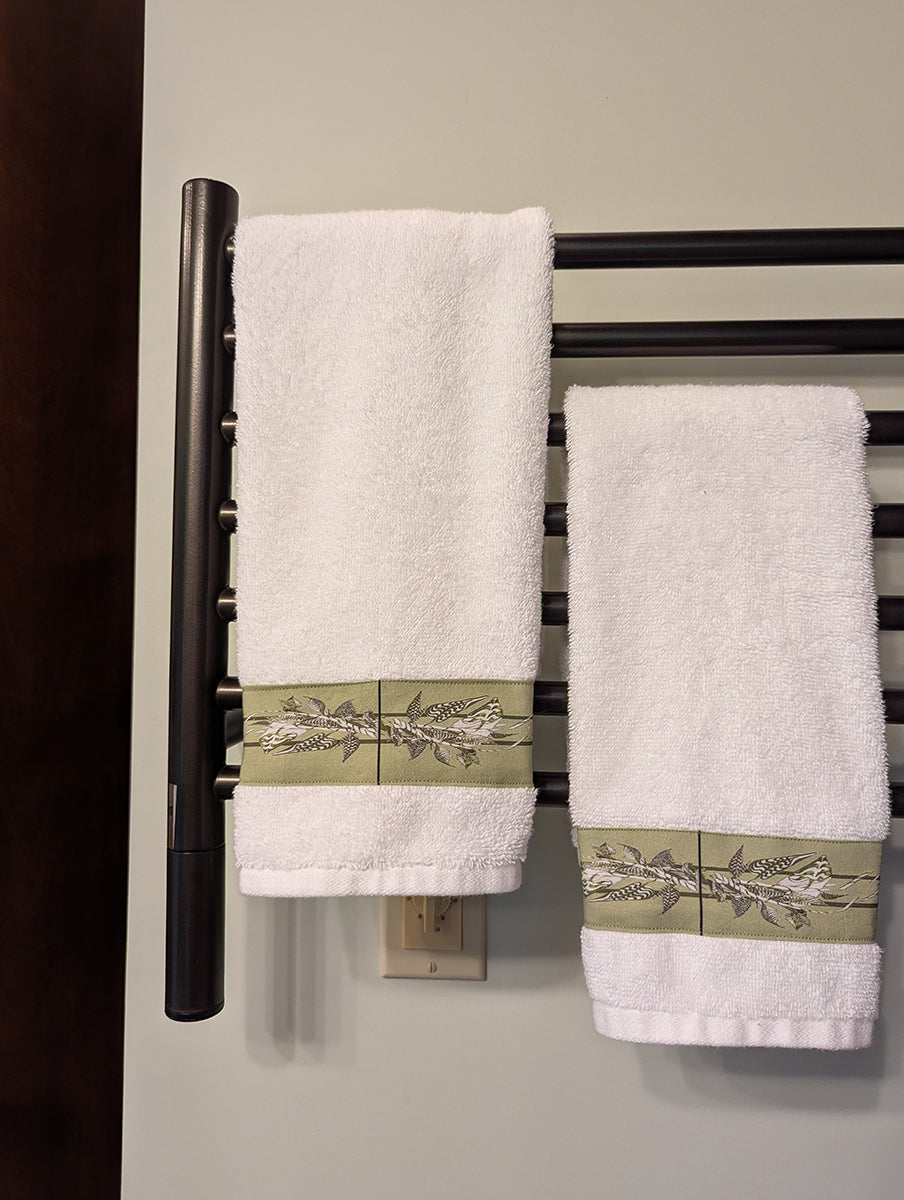 Botanical Bordered Hand Towels - Two versions (Set of 2)