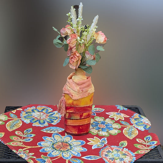 Large Fabric Wrapped Vases