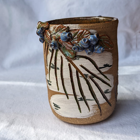Blueberries & Birch Bark Vase