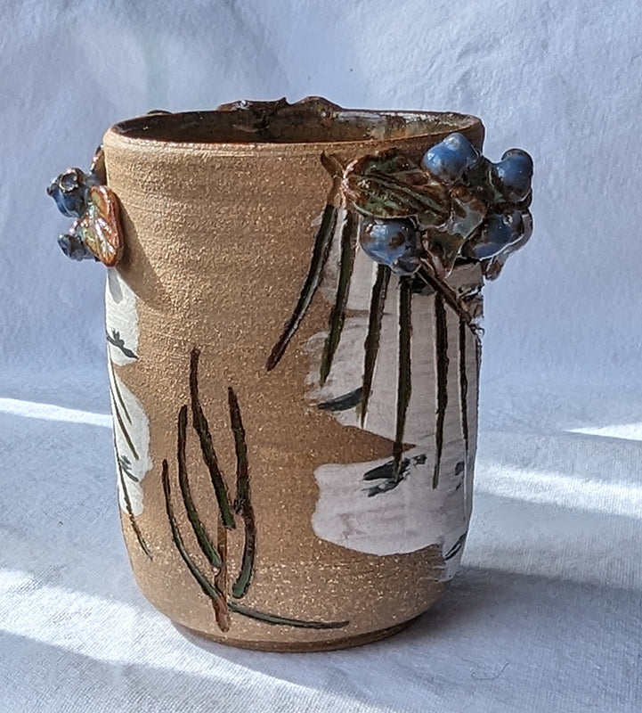 Blueberries & Birch Bark Vase