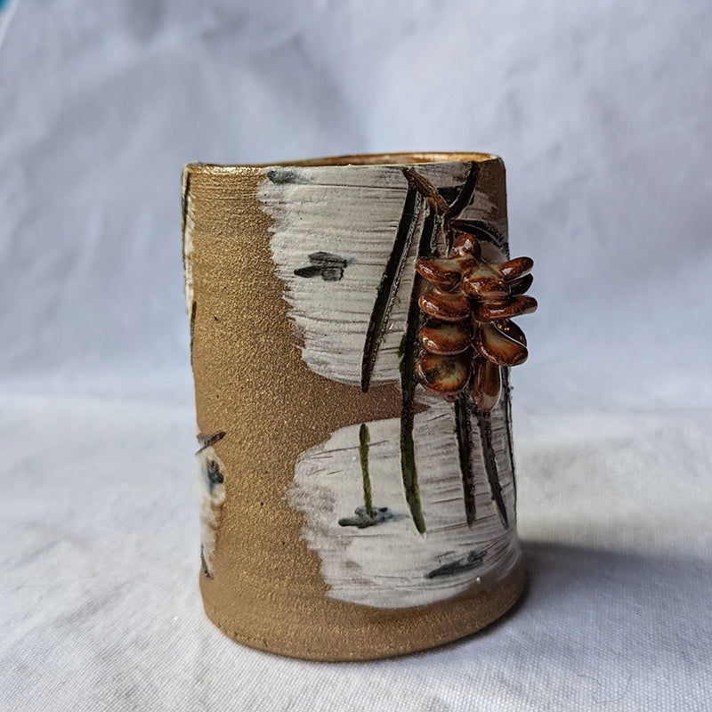 Small Pinecone & Birch Bark Vase
