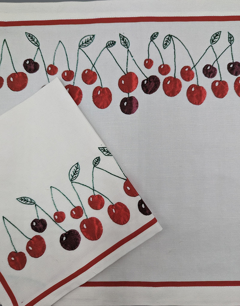 Amparo's Cherries Place Mats and Napkins (Sold Individually)