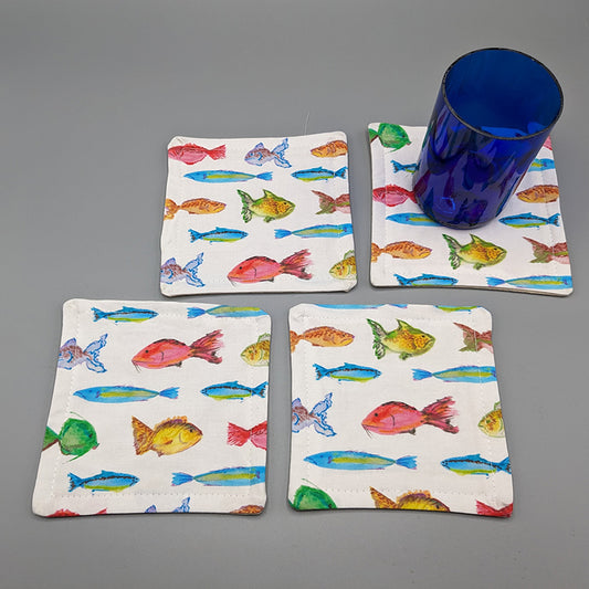 Watercolor Fishes Coasters (Set of 4)
