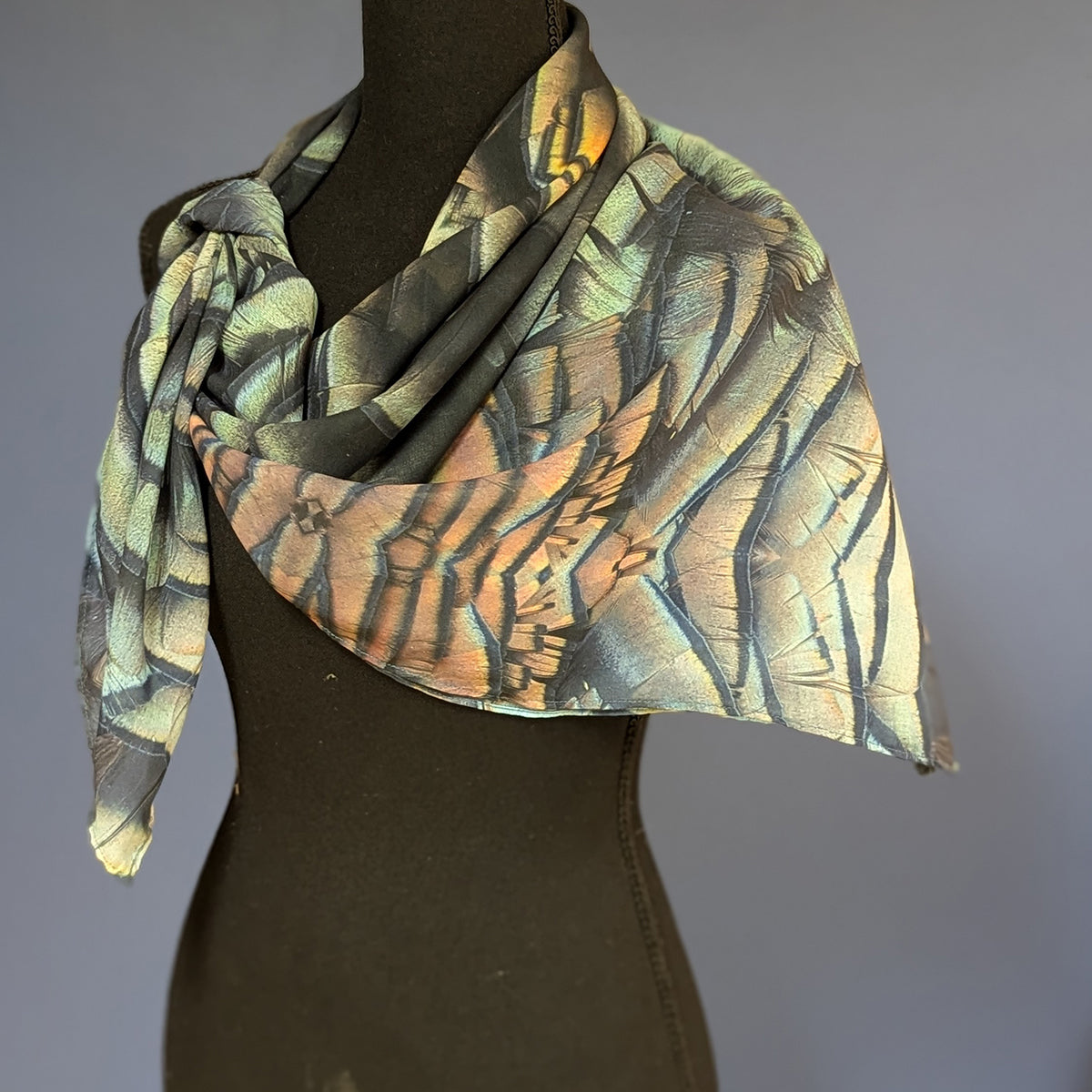 Chiffon Scarf - Turkey Feathers # 1