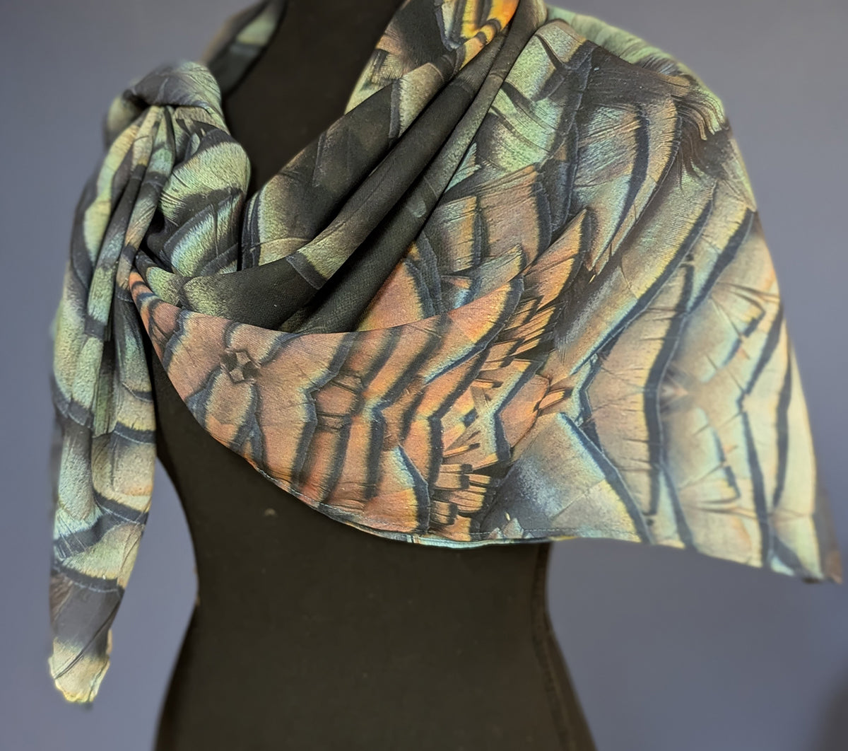 Chiffon Scarf - Turkey Feathers # 1