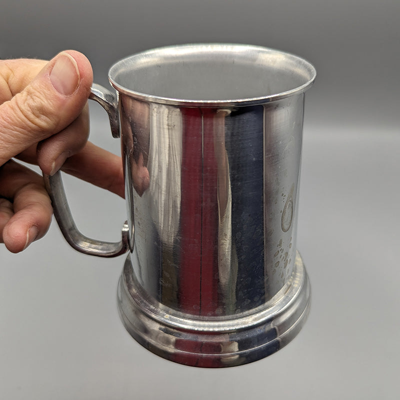 Faux Pewter Clear Bottomed Beer Stein (sold Individually)