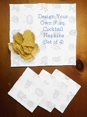 Design Your Own DYO Cocktail Napkins (Sets of 4)