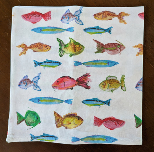 Watercolor Fishes Napkins (Sold Individually)
