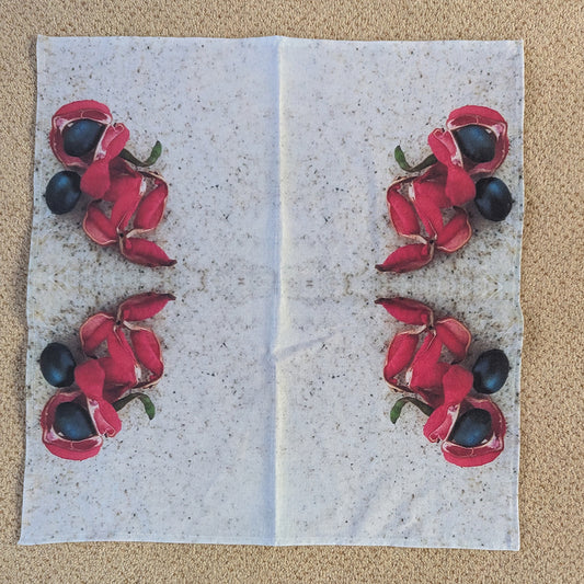 Black Seeds and Red Seedpods Napkins (Sold Individually)