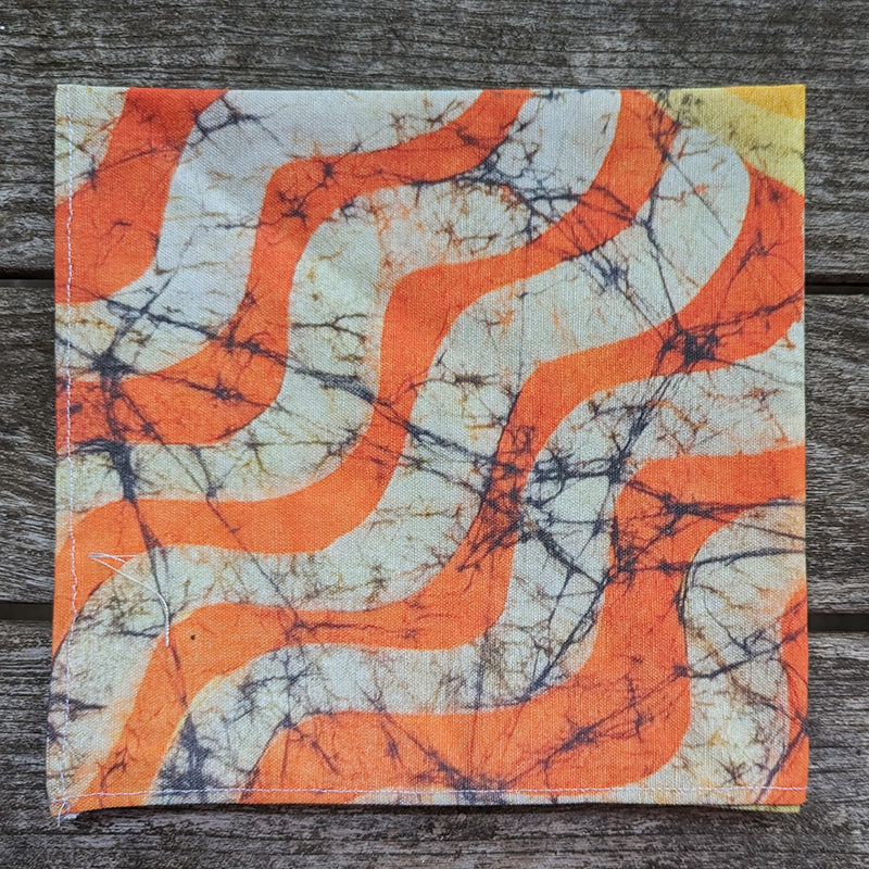 Orange Batik #1 Dinner Napkin (Sold Individually)