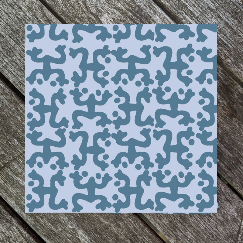 Grey and Teal Taino Coqui Dinner Napkin (Sold Individually)