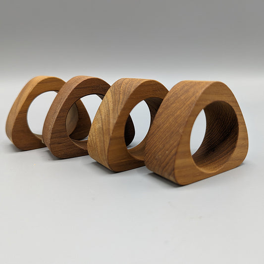 Wood Triangle Napkin Rings (Sold Individually)