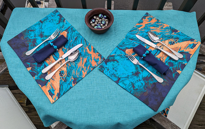 Cool Blue Sandstone Placemats (Sets of 4)