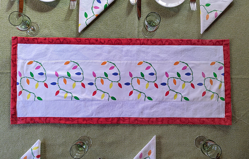 Christmas Light Strings Table Runner