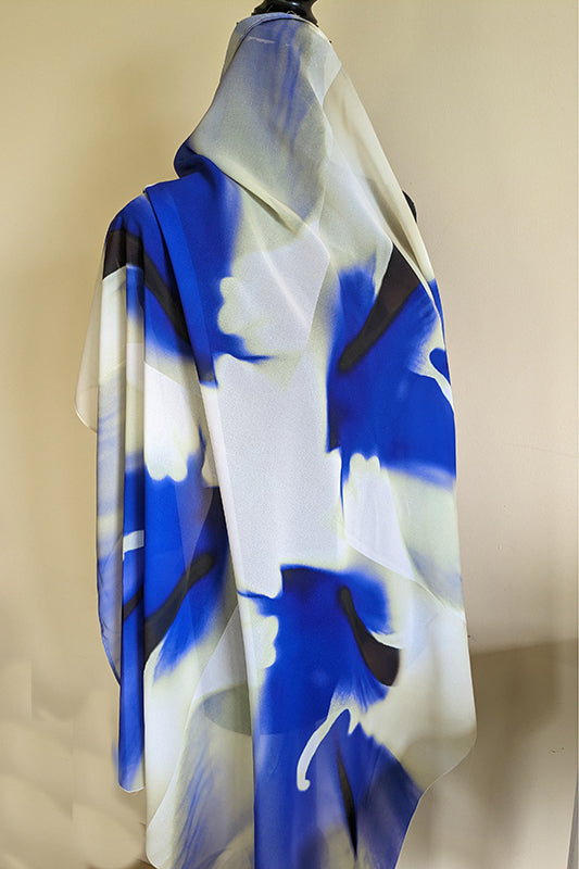 Chiffon Scarf - Blue Amaryllis