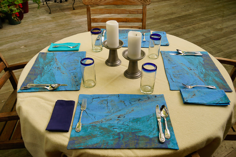 Cool Blue Sandstone Placemats (Sets of 4)