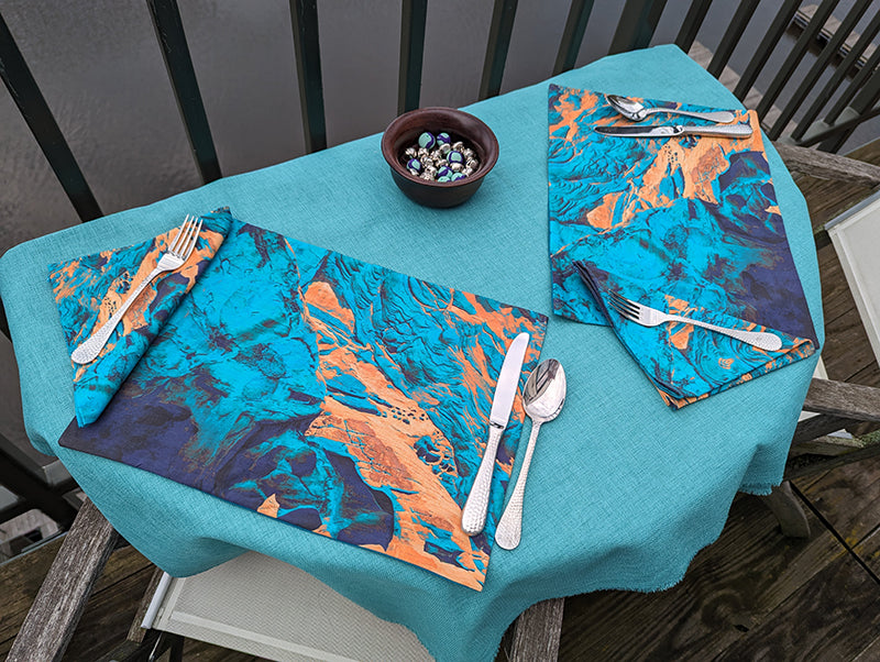 Cool Blue Sandstone Placemats (Sets of 4)