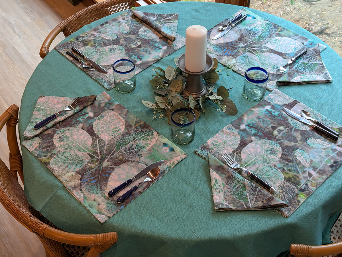 Teal Fantasy Leaves Placemat (Sold Individually)