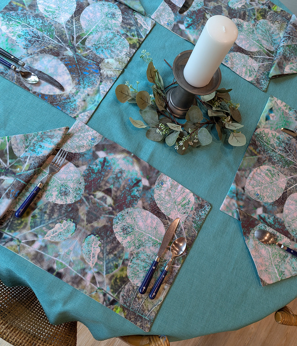 Teal Fantasy Leaves Placemat (Sold Individually)