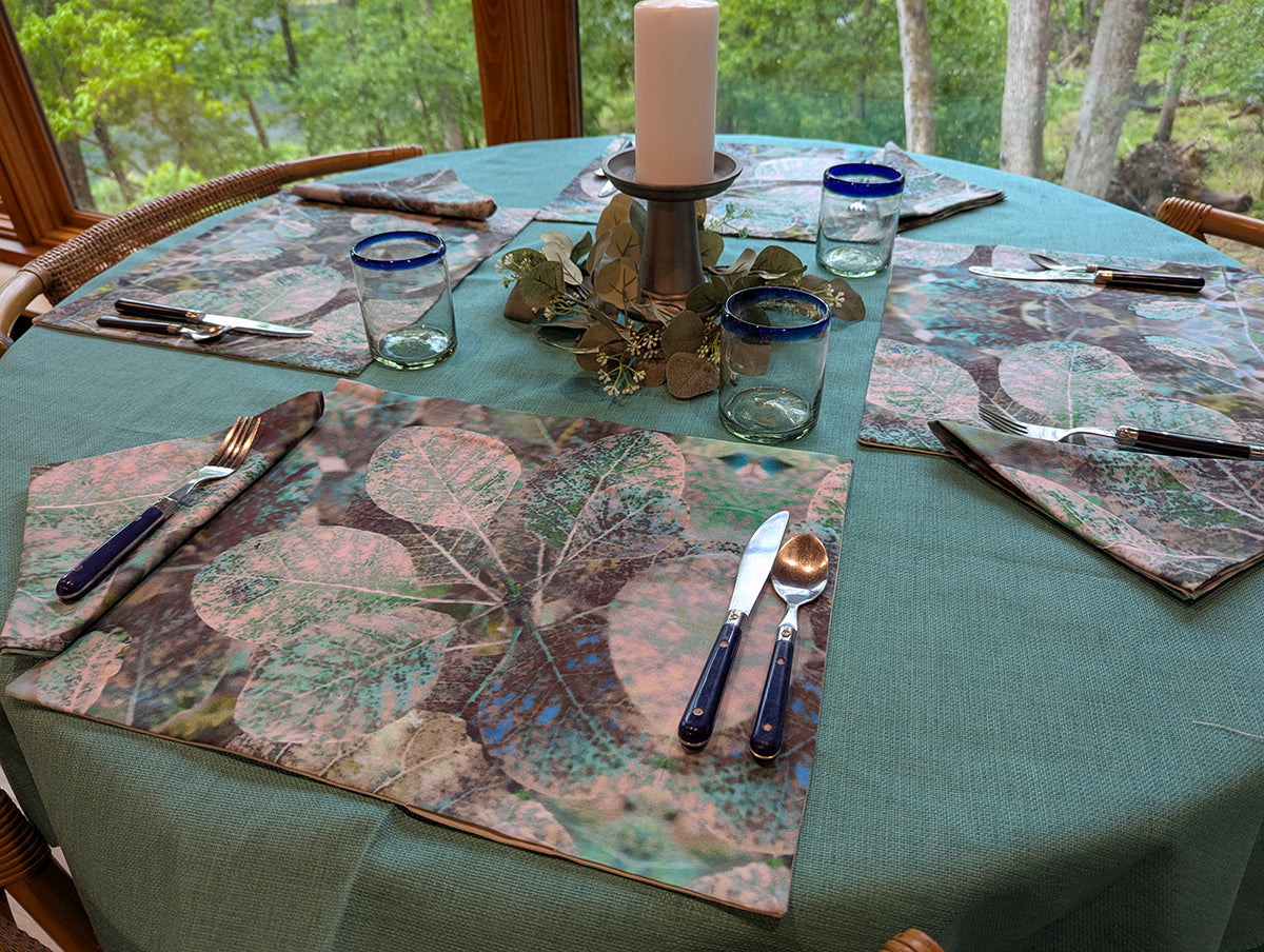 Teal Fantasy Leaves Placemat (Sold Individually)