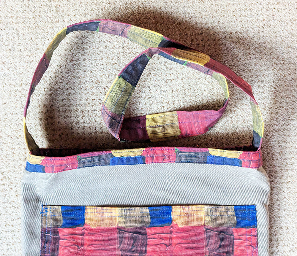 Artist's Paint Plaid Shoulder Pocket Tote