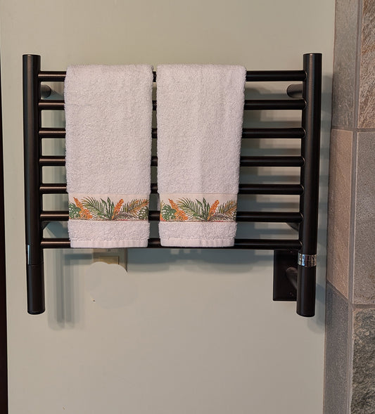 Tropical Plants Border Hand Towels