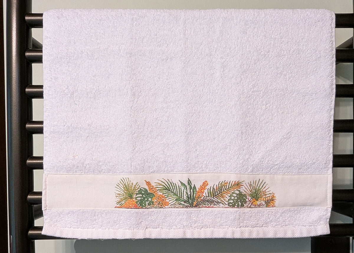 Tropical Plants Border Hand Towels