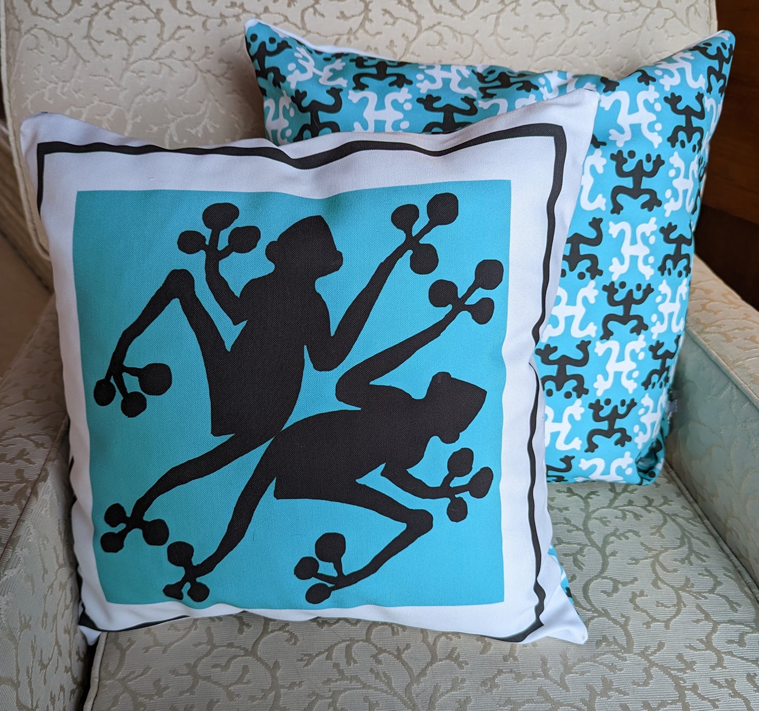 Teal and discount black throw pillows