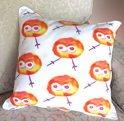 12" Square Pillow Orange Taino Symbol design