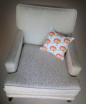 12" pillow shown on chair