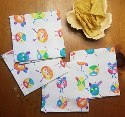 Four cocktail napkins with Taino Symbols from Puerto Rico