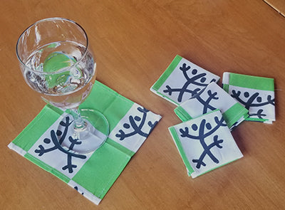 Checks & Taino Coqui Cocktail Napkins (Set of 4)