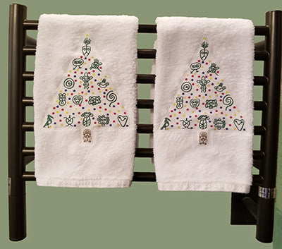 Taino Christmas Tree Hand Towels (Set of 2)