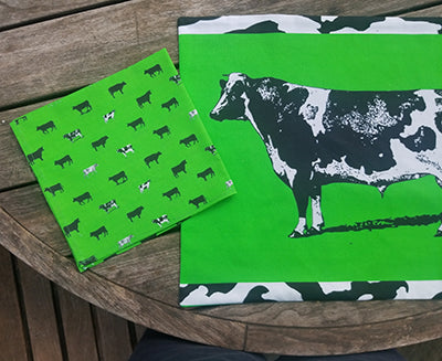 Cows on Green Napkins (Three different designs. Sold Individually)