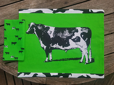 Cows on Green Napkins (Three different designs. Sold Individually)