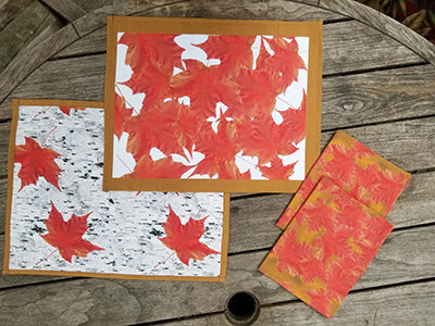 Birch Bark and Maple Leaves Reversible Place Mat (Sold Individually)