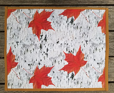 Birch Bark and Maple Leaves Reversible Place Mat (Sold Individually)